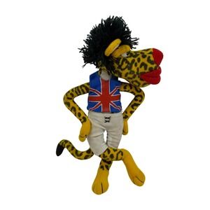 Meanies Mick Jagger Parody Vintage 90s Leopard Plush Union Jack British Rock